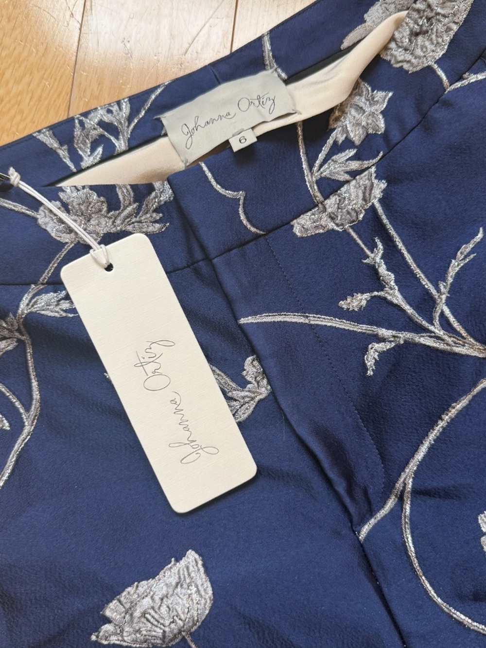 Johanna Ortiz Arina Brocade Jacquard Floral Pants Size 6 - Picture 3 of 4
